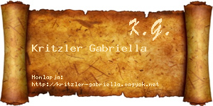 Kritzler Gabriella névjegykártya